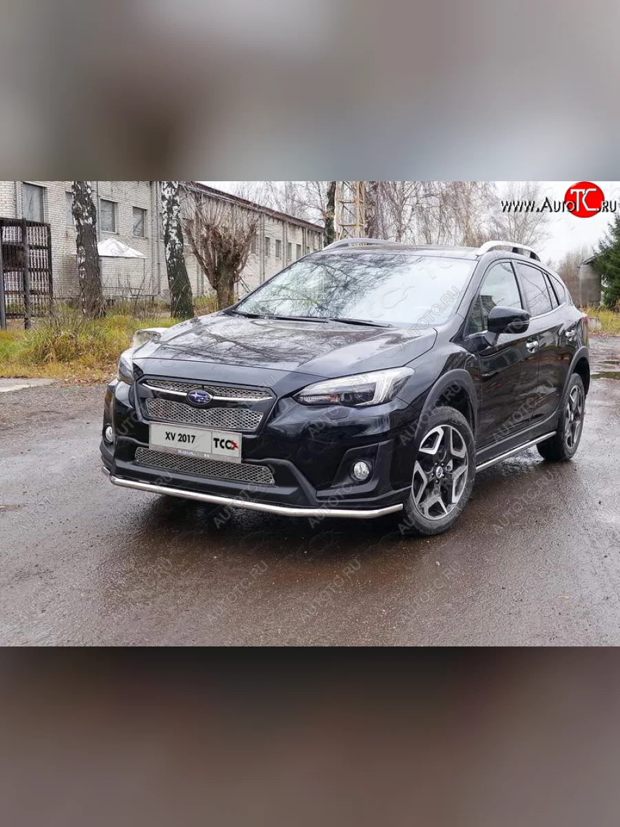 Защита переднего бампера нижняя d42,4 мм ТСС Тюнинг  Subaru XV (2017-2021) GT/G24 (нержавейка)  в Воронеже Воронежской области