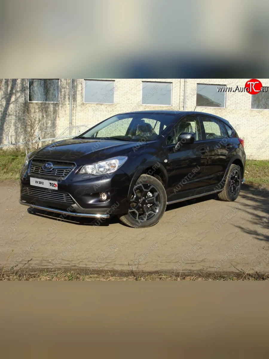 Защита переднего бампера нижняя d42,4 мм ТСС Тюнинг  Subaru XV (2012-2016) GP/G33 (нержавейка)  в Воронеже Воронежской области