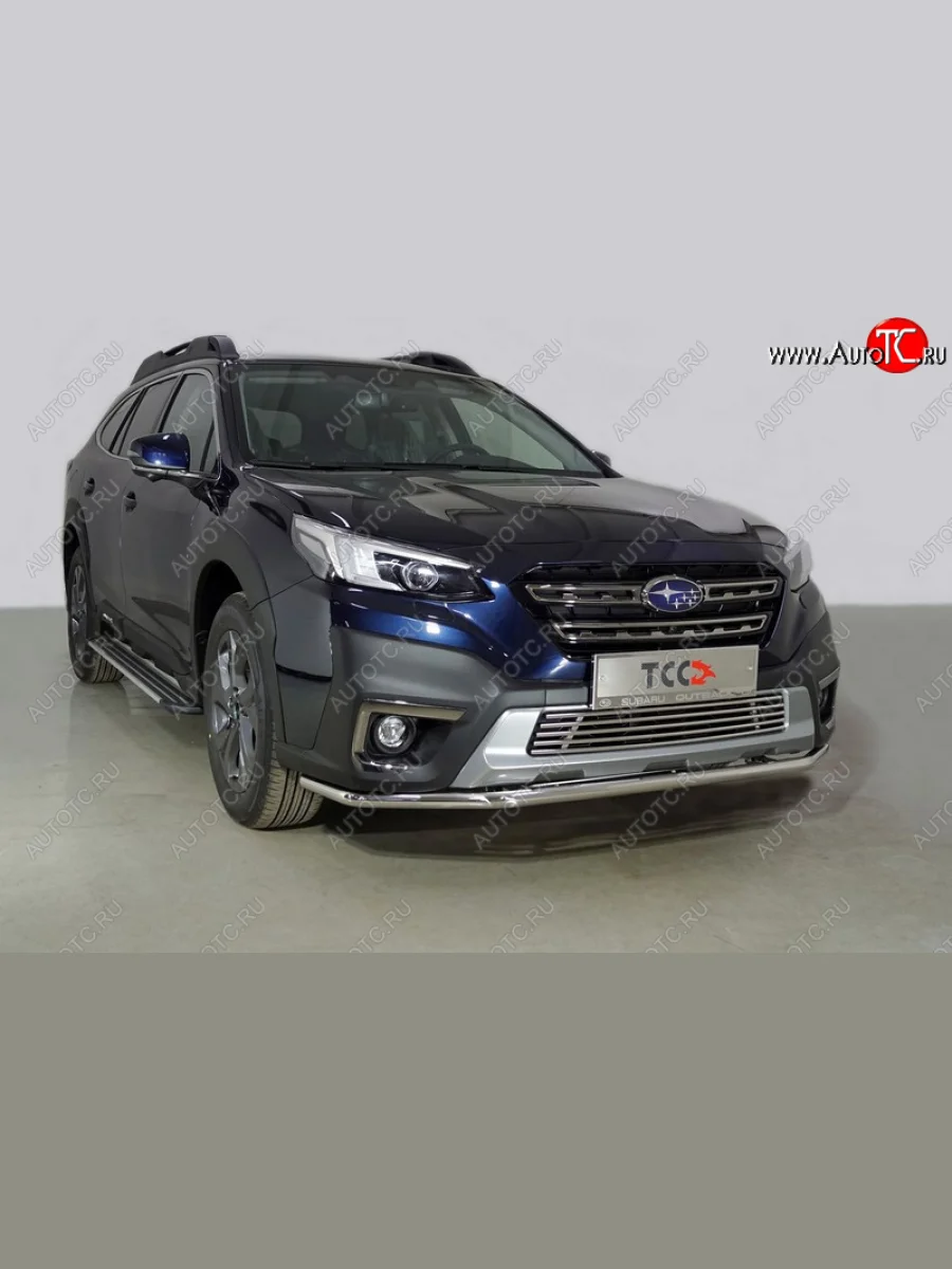 Защита переднего бампера нижняя d42,4 мм ТСС Тюнинг Subaru Outback BT универсал (2019-2025) (нержавейка)  в Самаре Самарской области