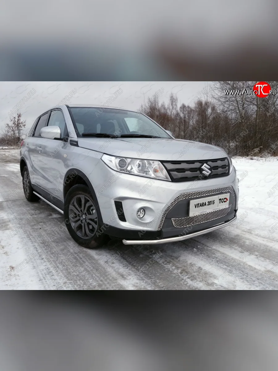 Защита переднего бампера нижняя d42,4 мм ТСС Тюнинг Suzuki Vitara LY дорестайлинг (2015-2019) (нержавейка)  в Самаре Самарской области