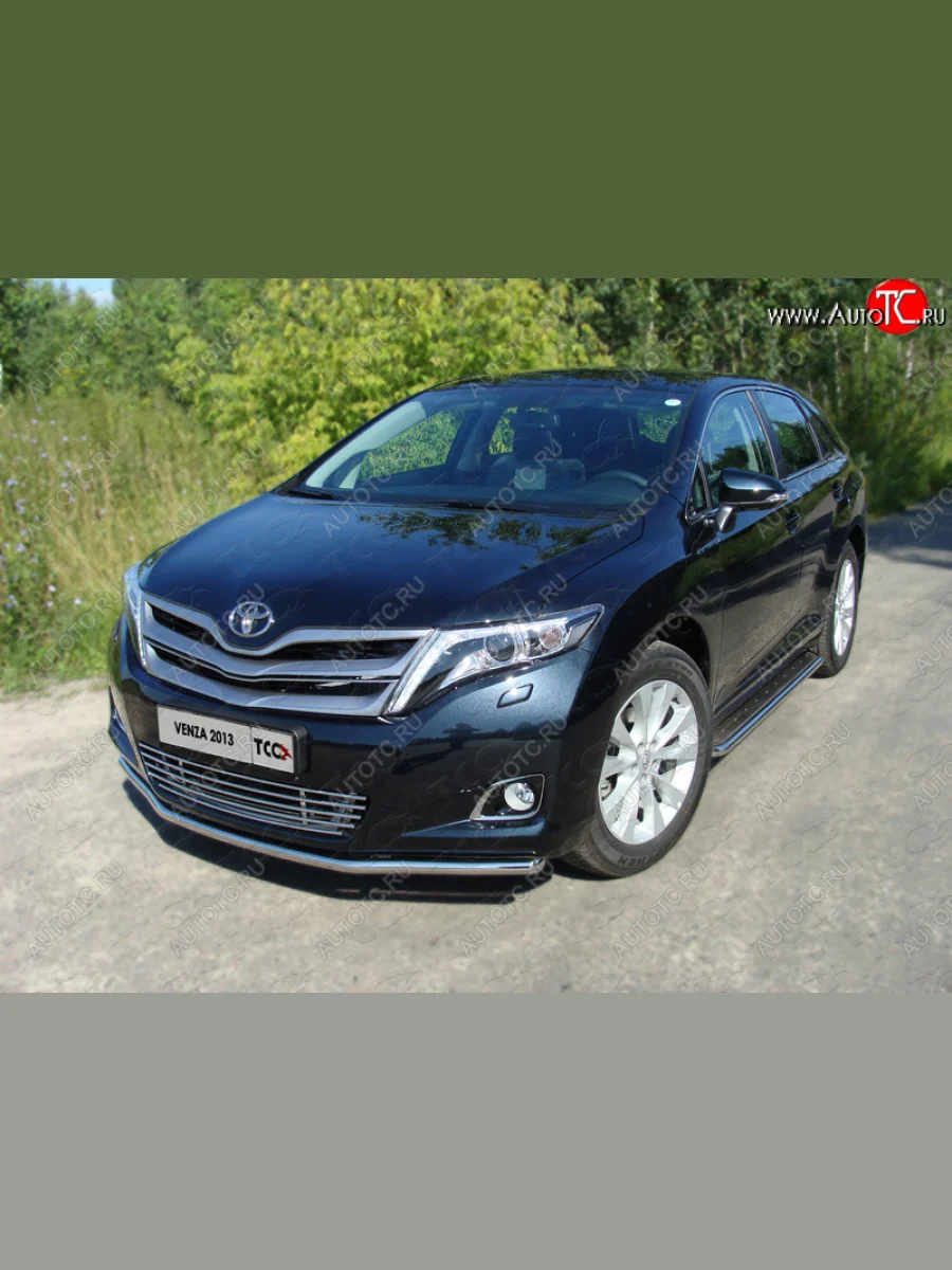 Защита переднего бампера нижняя d42,4 мм ТСС Тюнинг Toyota Venza GV10 рестайлинг (2012-2016) (нержавейка)  в Самаре Самарской области