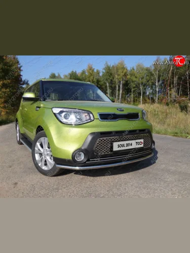 Защита переднего бампера нижняя d42,4 мм ТСС Тюнинг (нержавейка) KIA Soul  PS (2014-2016) дорестайлинг