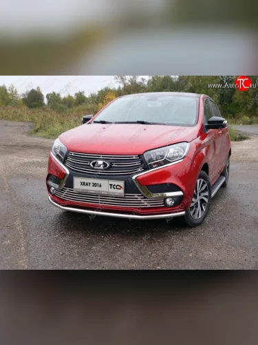 Защита переднего бампера нижняя d42,4 мм ТСС Тюнинг Лада ВАЗ XRAY (2016-2022)