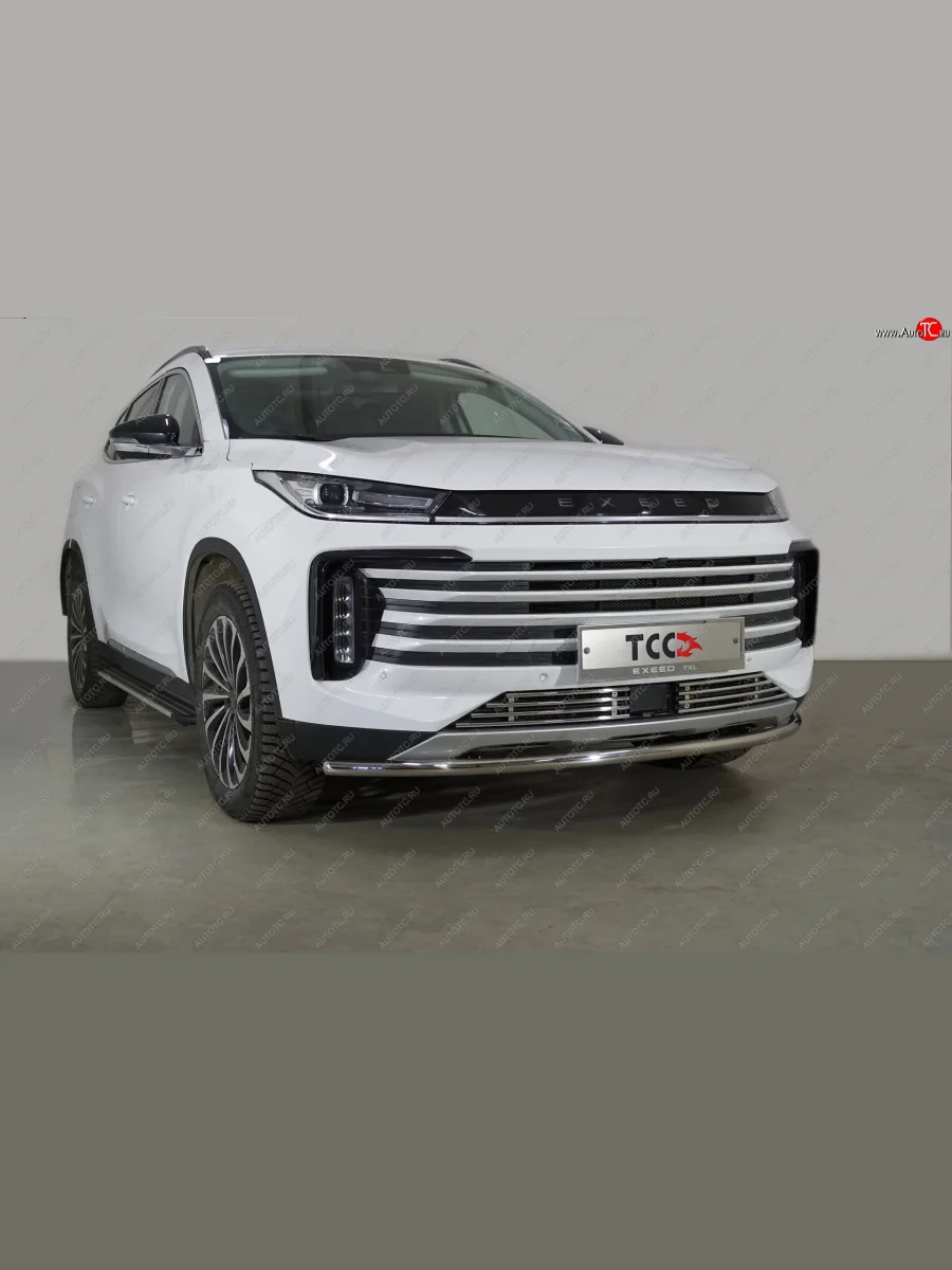 Защита переднего бампера нижняя d42,4 мм ТСС Тюнинг  EXEED TXL (2021-2025) (нержавейка)  в Керчи Республика Крым