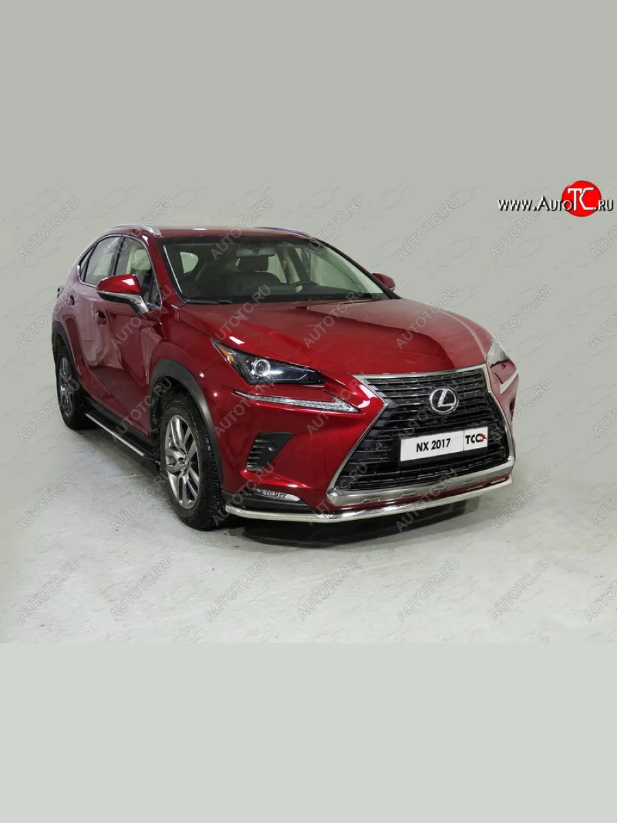 Защита переднего бампера нижняя d42,4 мм ТСС Тюнинг Lexus NX200 Z10 рестайлинг (2017-2021) (нержавейка)  в Керчи Республика Крым