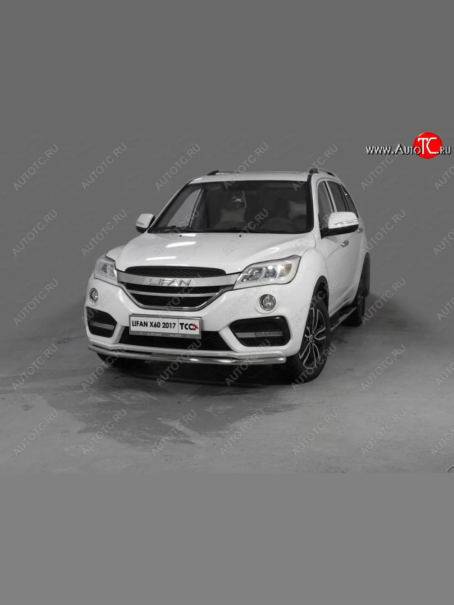 Защита переднего бампера нижняя d42,4 мм ТСС Тюнинг Lifan X60 2-ой рестайлинг (2016-2025) (нержавейка)  в Перми Пермском крае