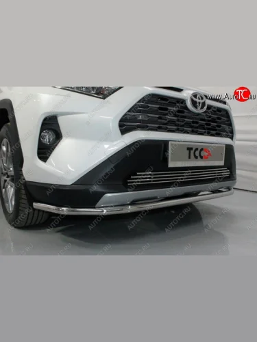 Защита переднего бампера нижняя d42,4 мм ТСС Тюнинг (нержавейка) Toyota RAV4  XA50 (2018-2025) 5 дв. дорестайлинг