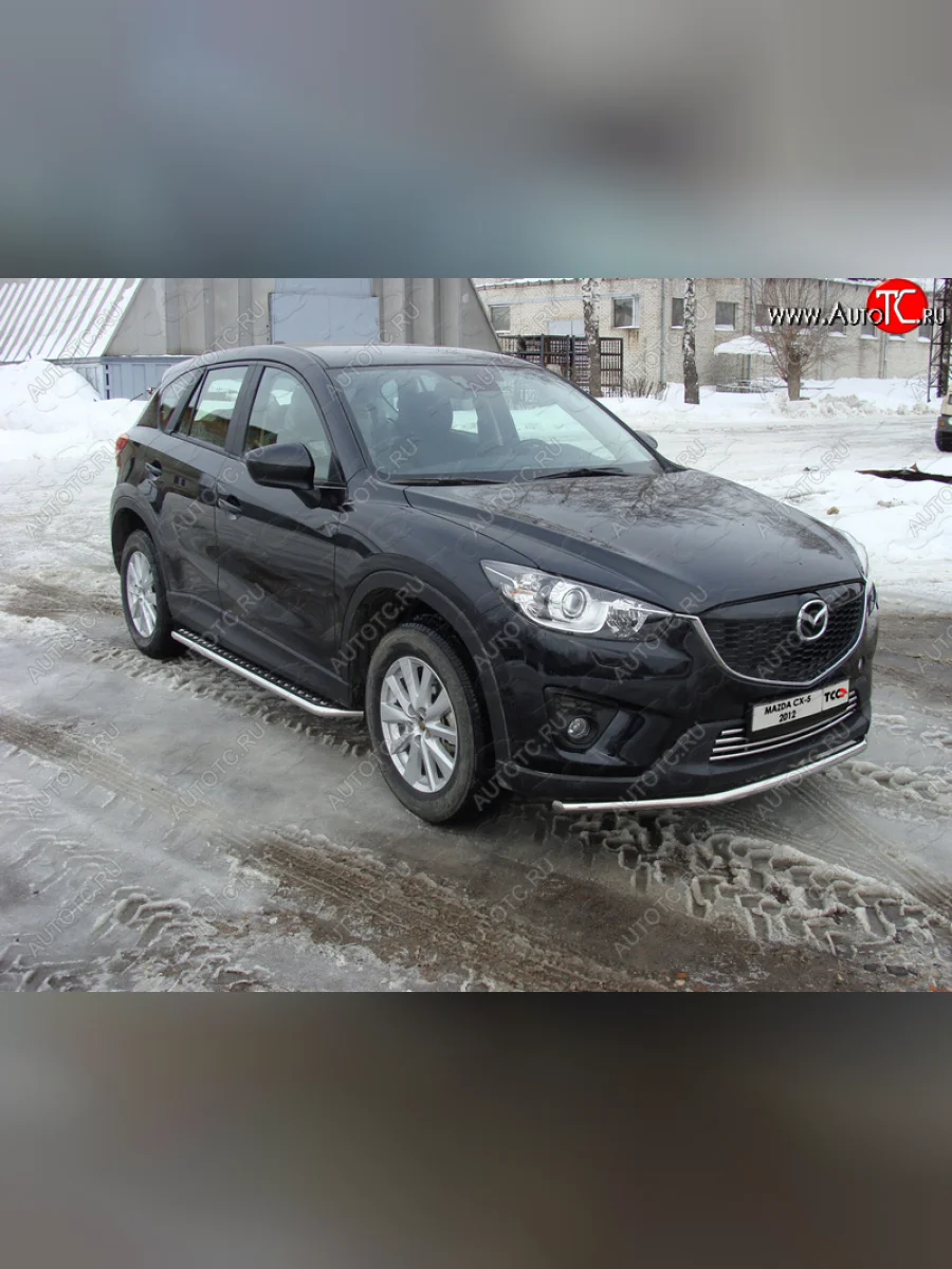 Защита переднего бампера нижняя d42,4 мм ТСС Тюнинг Mazda CX-5 KE дорестайлинг (2011-2014) (нержавейка)  с доставкой в г. Керчь