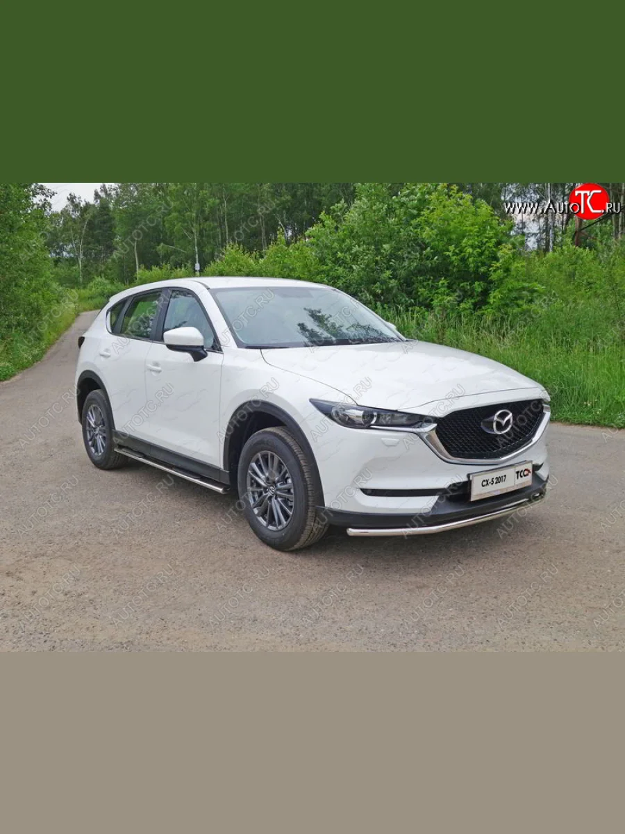 Защита переднего бампера нижняя d42,4 мм ТСС Тюнинг Mazda CX-5 KF (2016-2025) (нержавейка)  с доставкой в г. Пермь