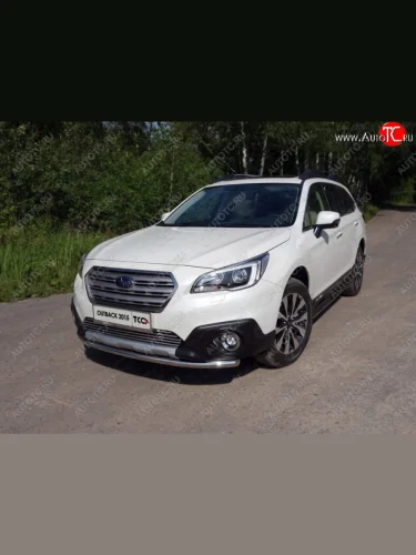Защита переднего бампера нижняя d50,8 мм ТСС Тюнинг (нержавейка) Subaru Outback BS/B15 дорестайлинг универсал (2014-2018)