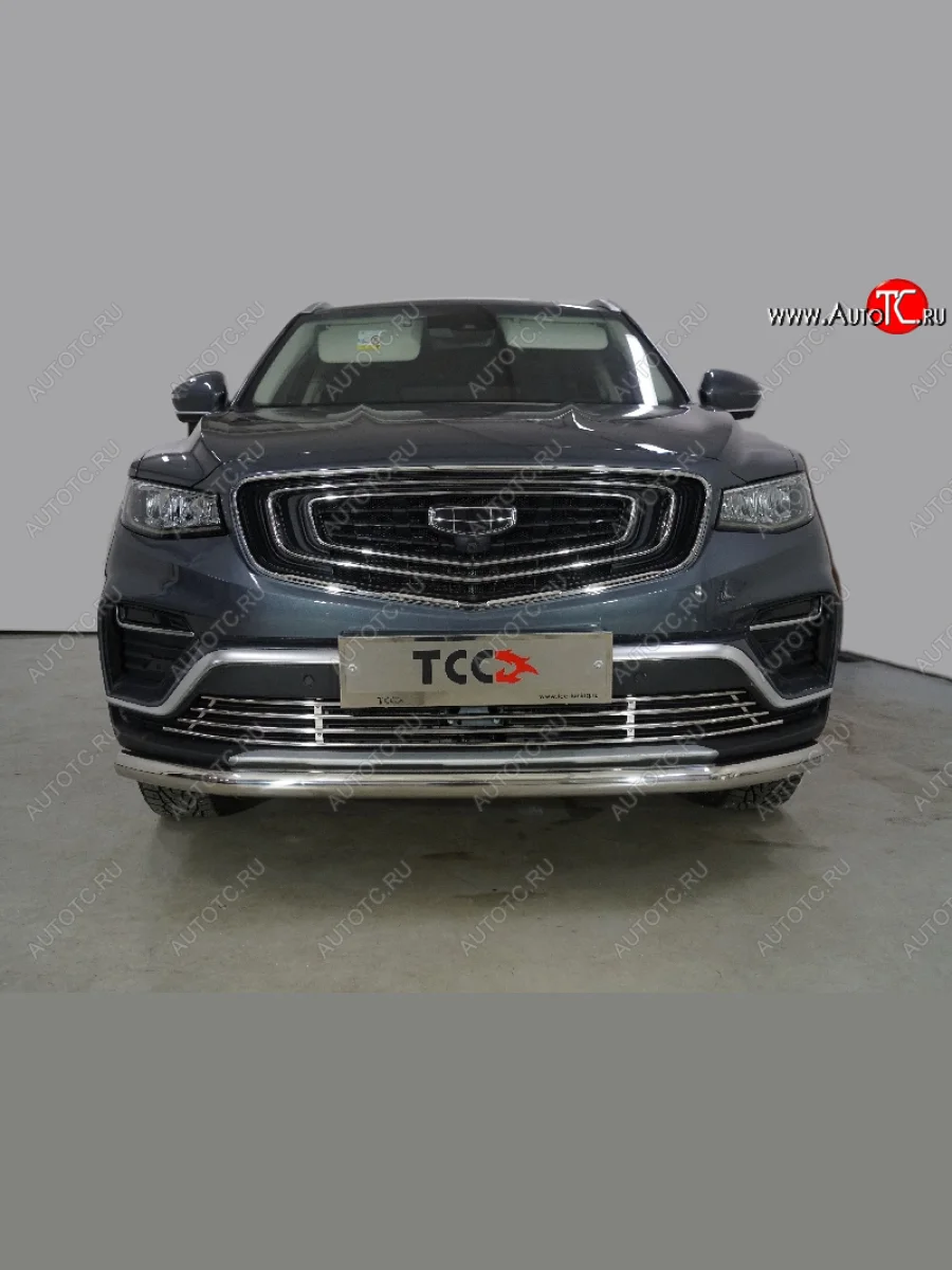 Защита переднего бампера нижняя d60,3 мм ТСС Тюнинг Geely Atlas NL3 (2016-2022) (нержавейка)  в Самаре Самарской области