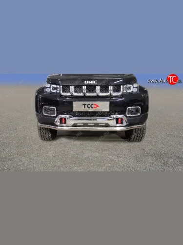 Защита переднего бампера нижняя d60,3 мм ТСС Тюнинг (нержавейка) BAIC BJ40 (2022-2025)
