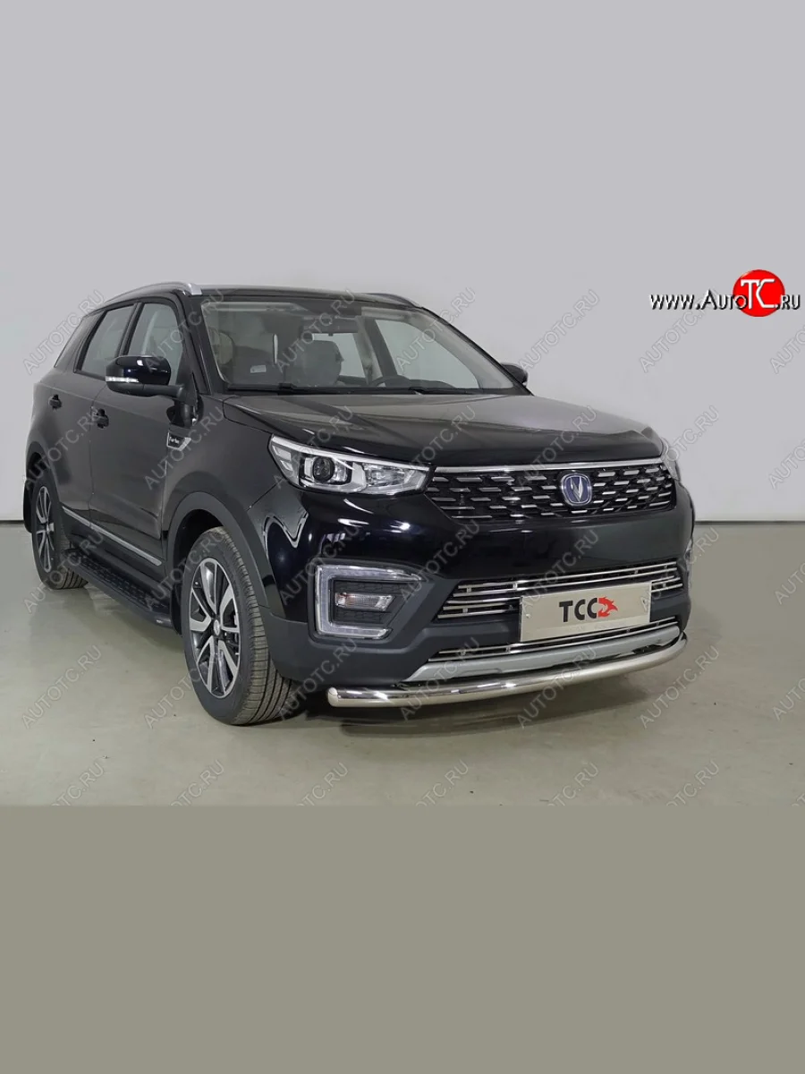 Защита переднего бампера нижняя d60,3 мм ТСС Тюнинг Changan CS55 рестайлинг (2018-2023) (нержавейка)  в Керчи Республика Крым