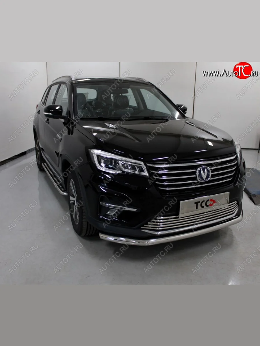 Защита переднего бампера нижняя d60,3 мм ТСС Тюнинг Changan CS75 1-ый рестайлинг (2018-2022) (нержавейка)  в Керчи Республика Крым