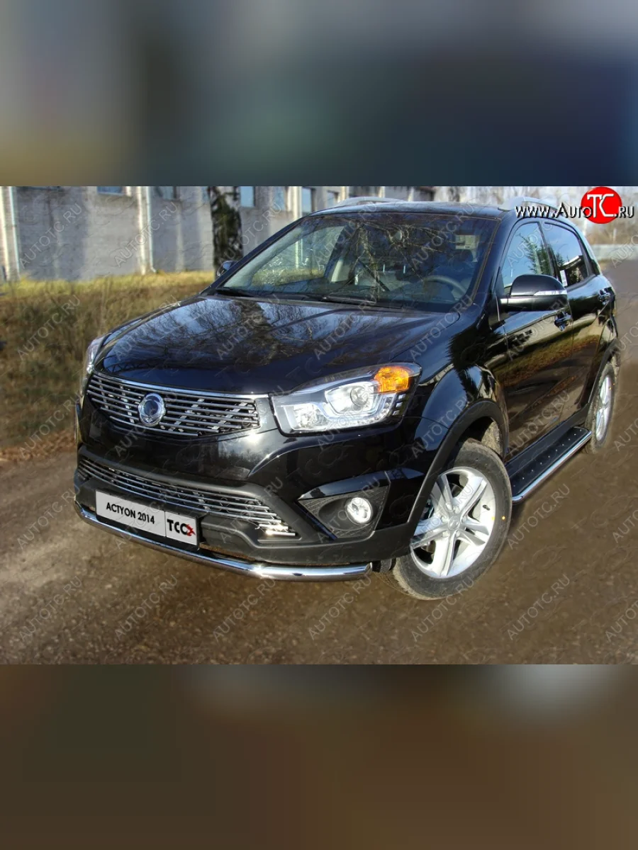 Защита переднего бампера нижняя d60,3 мм ТСС Тюнинг SSANGYONG Actyon рестайлинг (2013-2021) (нержавейка)  с доставкой в г. Керчь