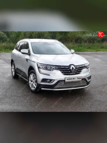 Защита переднего бампера нижняя d60,3 мм ТСС Тюнинг (нержавейка) Renault Koleos 2 (2016-2025)