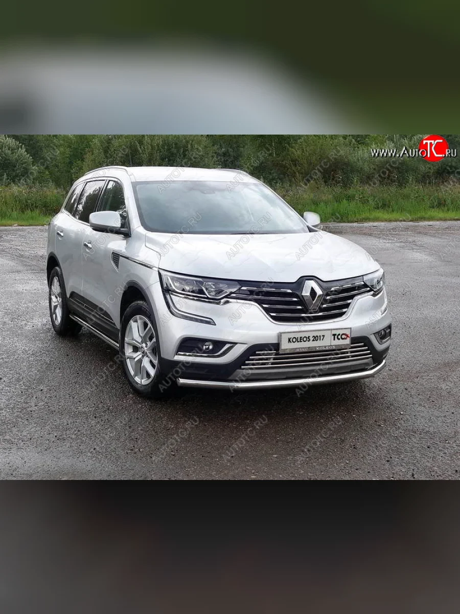 Защита переднего бампера нижняя d60,3 мм ТСС Тюнинг  Renault Koleos (2016-2025) 2 (нержавейка)  в Воронеже Воронежской области