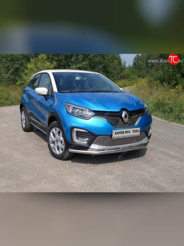 Защита переднего бампера нижняя d60,3 мм ТСС Тюнинг (нержавейка) Renault Kaptur дорестайлинг (2016-2020)