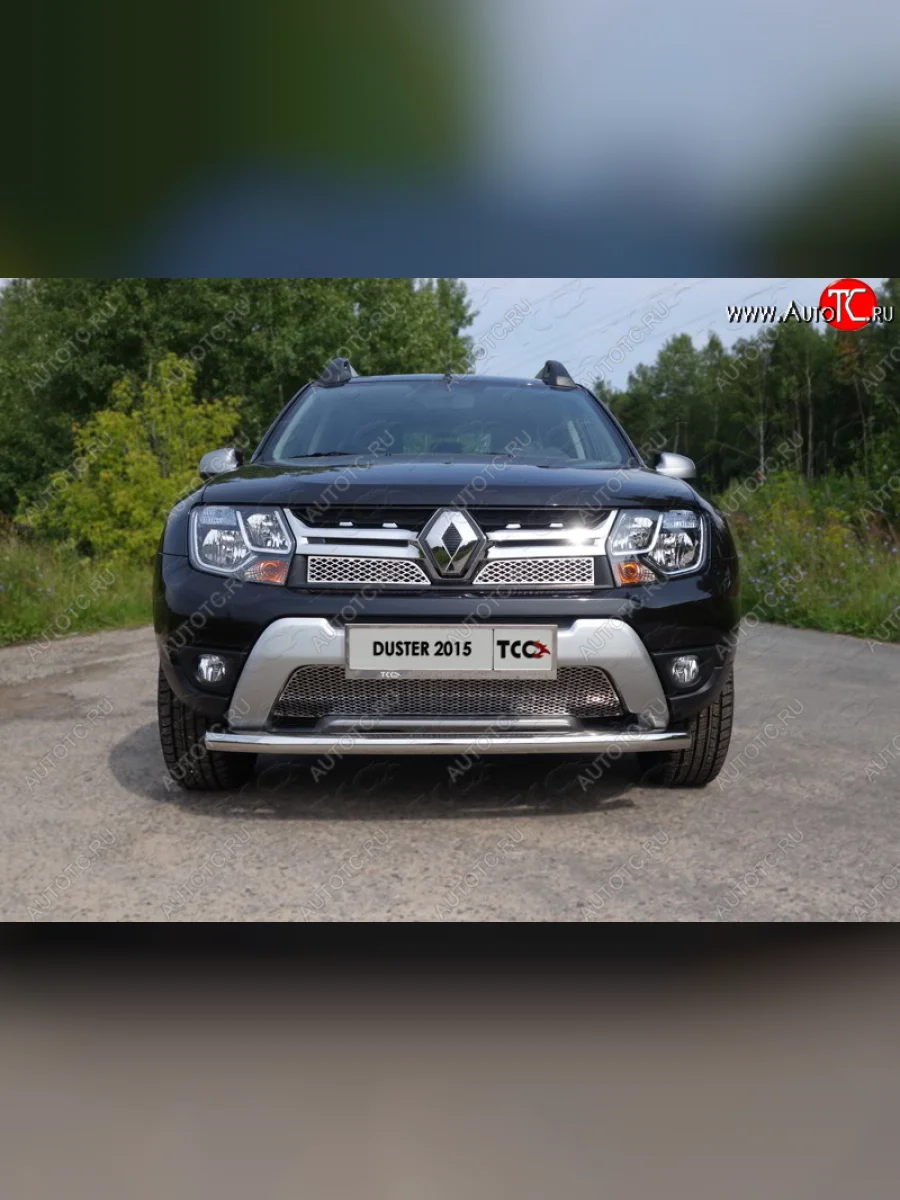 Защита переднего бампера нижняя d60,3 мм ТСС Тюнинг Renault Duster HS рестайлинг (2015-2021) (нержавейка)  в Керчи Республика Крым