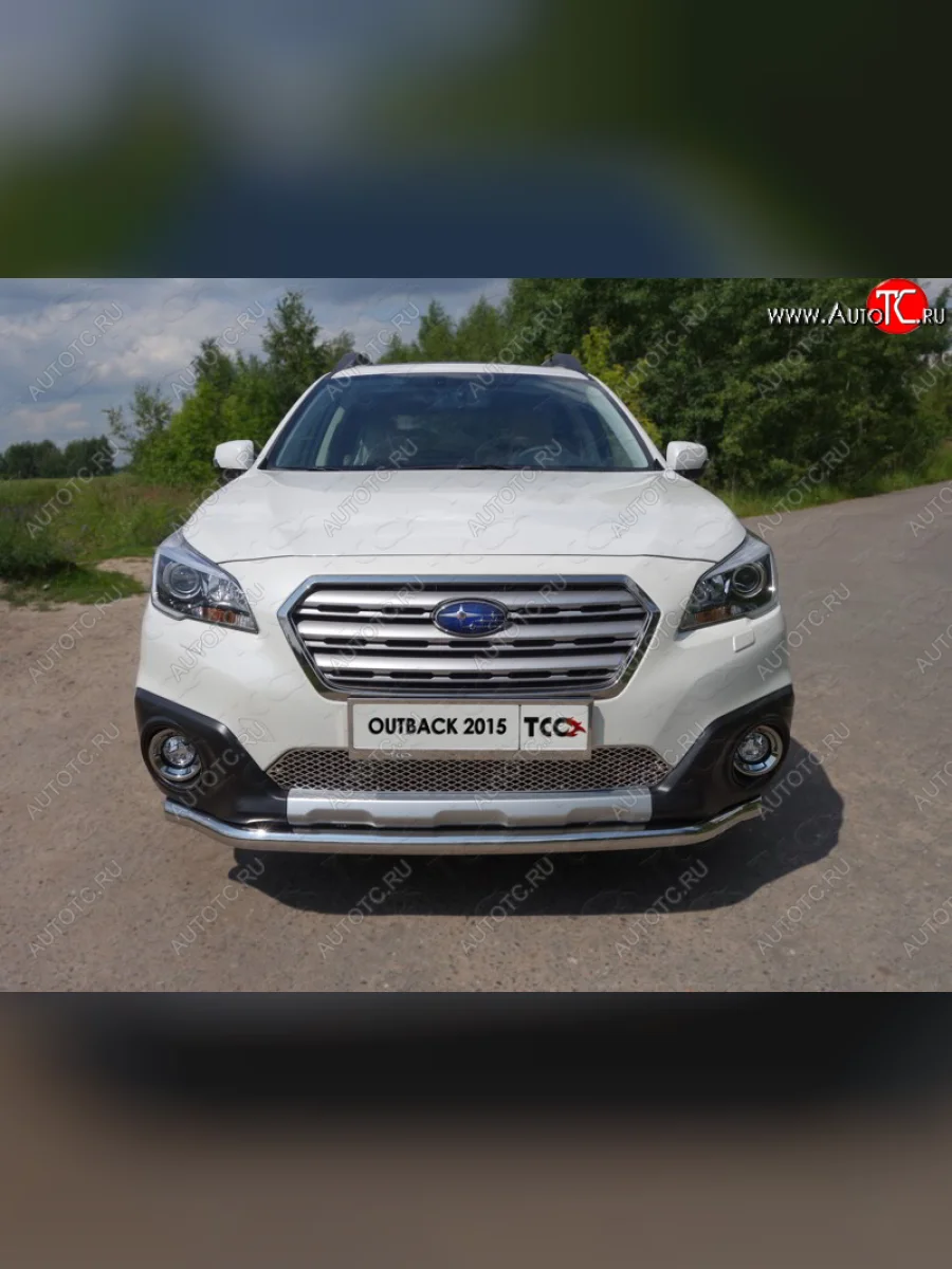 Защита переднего бампера нижняя d60,3 мм ТСС Тюнинг  Subaru Outback (2014-2018) BS/B15 (нержавейка)  в Воронеже Воронежской области