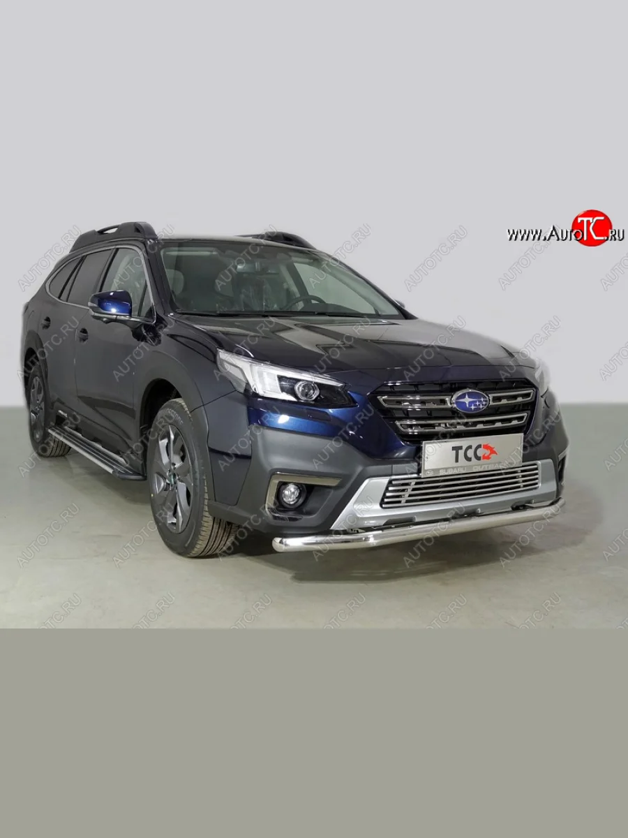 Защита переднего бампера нижняя d60,3 мм ТСС Тюнинг Subaru Outback BT универсал (2019-2025) (нержавейка)  в Керчи Республика Крым