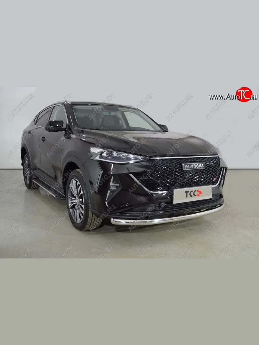 Защита переднего бампера нижняя d60,3 мм ТСС Тюнинг Haval F7 рестайлинг (2022-2024) (нержавейка)  в Самаре Самарской области