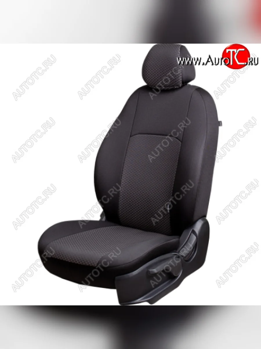 Комплект чехлов для сидений (РЗС 40/60, 3Г жаккард) Дублин Lord Autofashion Chevrolet Aveo T300 хэтчбек (2011-2015) (черный, вставка Стежок серая, строчка черная)  в Керчи Республика Крым