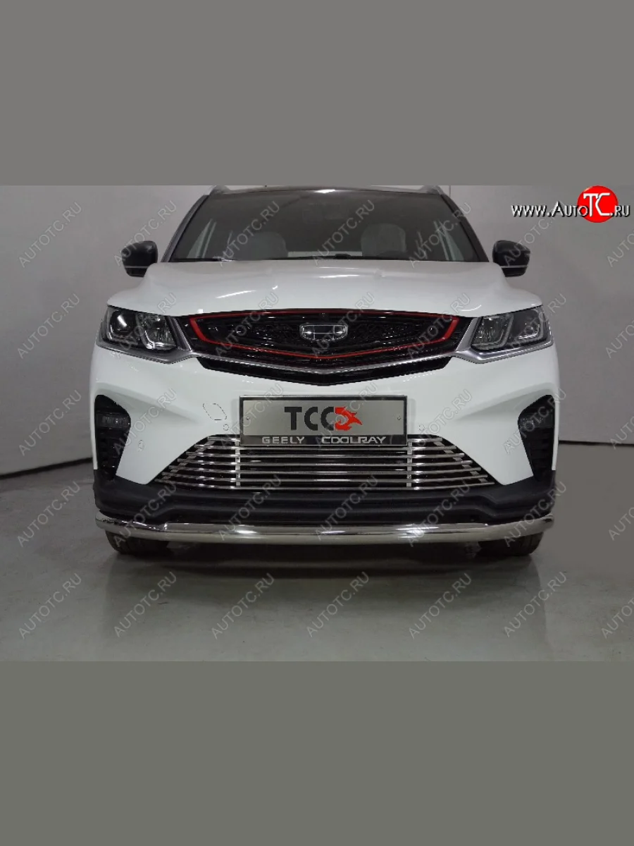 Защита переднего бампера нижняя d60,3 мм ТСС Тюнинг Geely Coolray SX11 дорестайлинг (2018-2023) (нержавейка)  в Перми Пермском крае