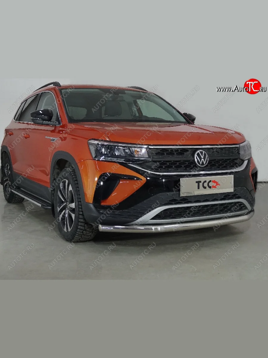 Защита переднего бампера нижняя d60,3 мм ТСС Тюнинг  Volkswagen Taos (2020-2022) (нержавейка)  в Воронеже Воронежской области