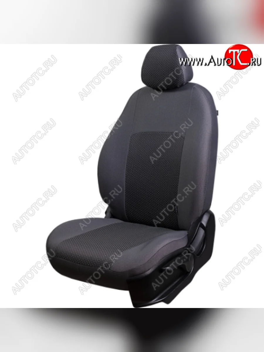 Комплект чехлов для сидений (РЗС 40/60, 2Г жаккард) Дублин Lord Autofashion  Chevrolet Cobalt (2011-2016), Ravon R4 (2016-2020) (серый, вставка серая, строчка серая)  в Самаре Самарской области