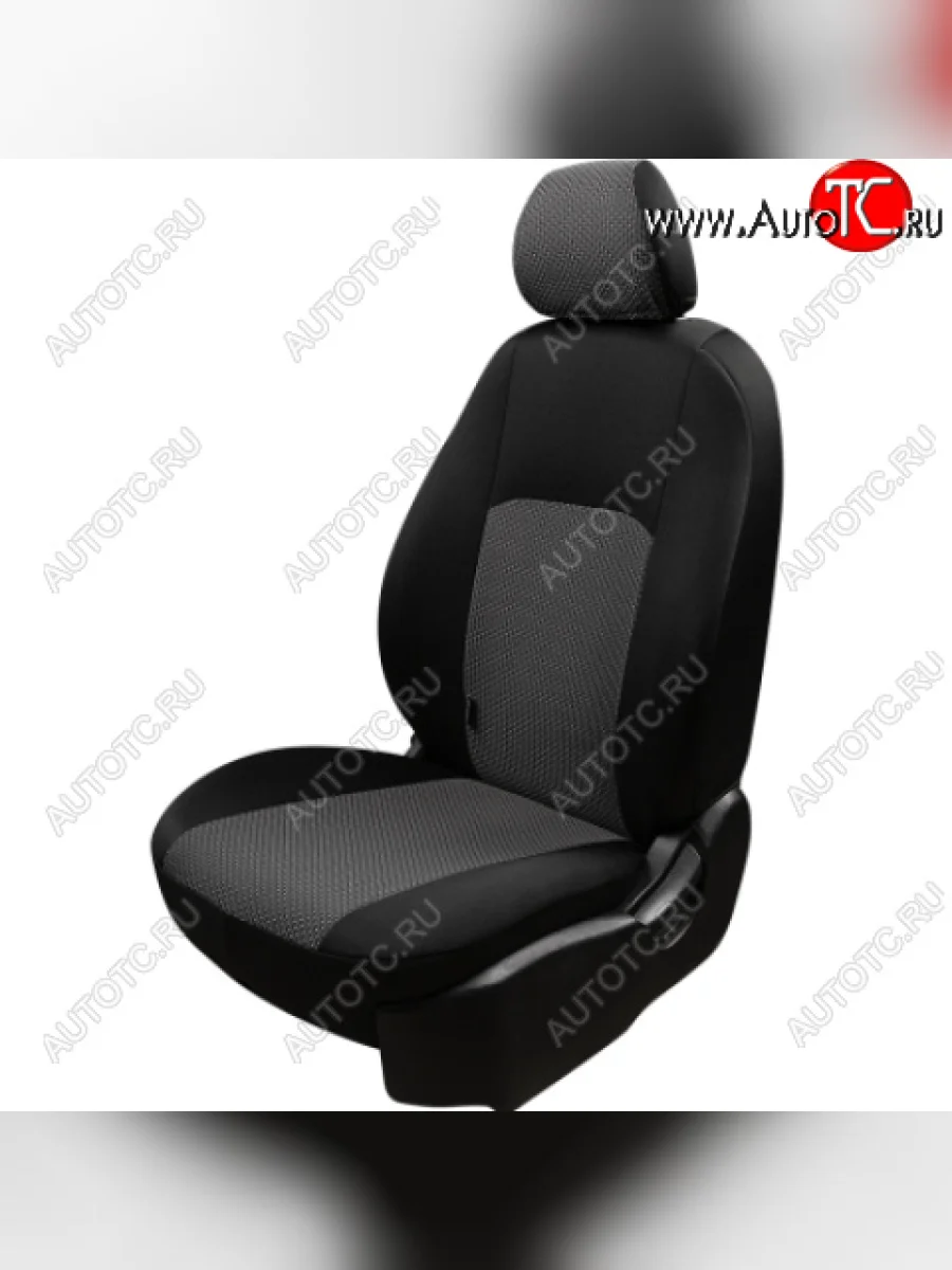 Комплект чехлов для сидений (РЗС 40/60 2Г жаккард) Дублин Lord Autofashion  Chevrolet Cobalt (2011-2023), Ravon R4 (2016-2020) (черный, вставка зигзаг серый, строчка черный)  в Самаре Самарской области