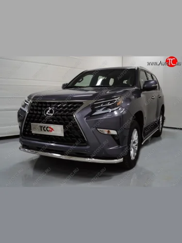 Защита переднего бампера нижняя d60,3 мм ТСС Тюнинг (нержавейка) Lexus GX460  J150 (2019-2022) 2-ой рестайлинг