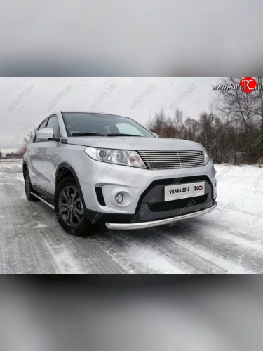 Защита переднего бампера нижняя d60,3 мм ТСС Тюнинг (нержавейка) Suzuki Vitara LY дорестайлинг (2015-2019)