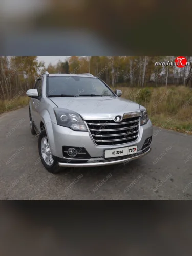 Защита переднего бампера нижняя d60,3 мм ТСС Тюнинг (нержавейка) Great Wall Hover H3  рестайлинг (2014-2016)
