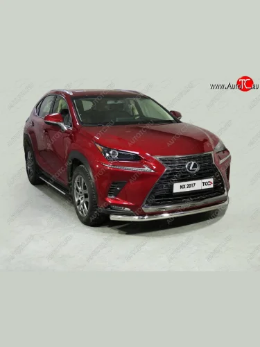 Защита переднего бампера нижняя d60,3 мм ТСС Тюнинг (нержавейка) Lexus NX200  Z10 (2017-2021) рестайлинг