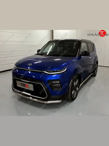 Защита переднего бампера нижняя d60,3 мм ТСС Тюнинг (нержавейка) KIA Soul  SK3 (2018-2022)