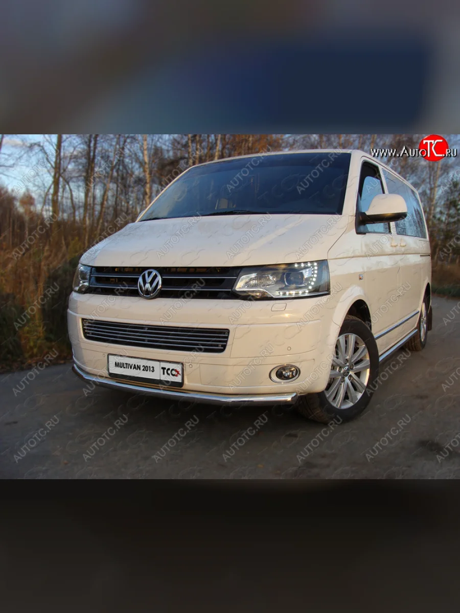 Защита переднего бампера нижняя d60,3 мм ТСС Тюнинг Volkswagen Multivan T5 рестайлинг (2009-2015) (нержавейка)  с доставкой в г. Керчь