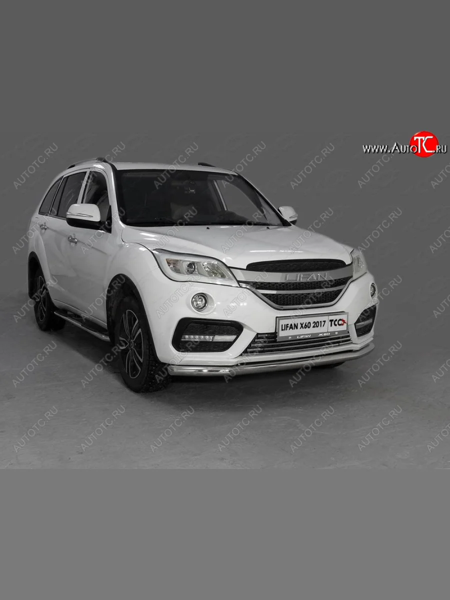 Защита переднего бампера нижняя d60,3 мм ТСС Тюнинг Lifan X60 2-ой рестайлинг (2016-2025) (нержавейка)  в Самаре Самарской области