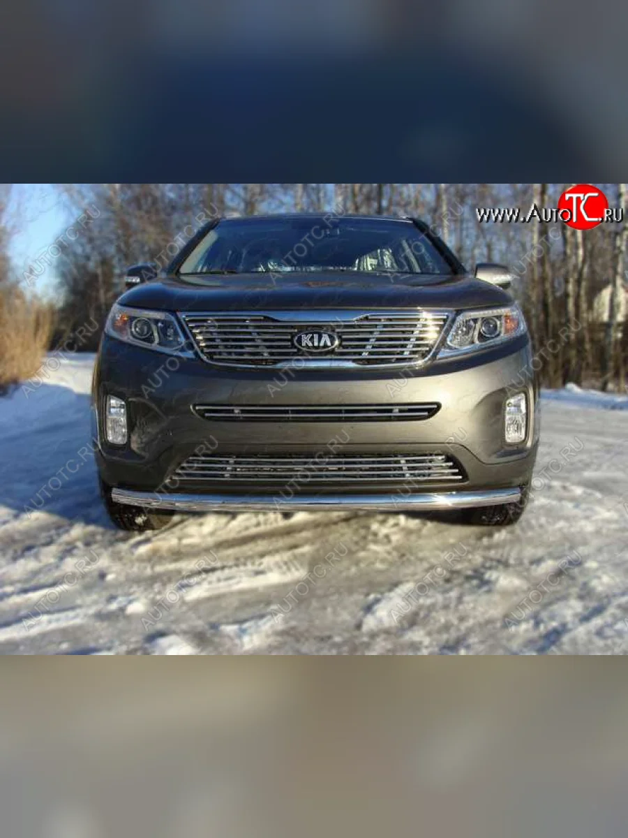 Защита переднего бампера нижняя d60,3 мм ТСС Тюнинг KIA Sorento XM рестайлинг (2012-2015) (нержавейка)  в Перми Пермском крае
