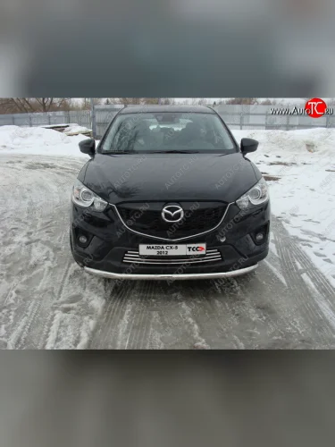 Защита переднего бампера нижняя d60,3 мм ТСС Тюнинг (нержавейка) Mazda CX-5 KE дорестайлинг (2011-2014)