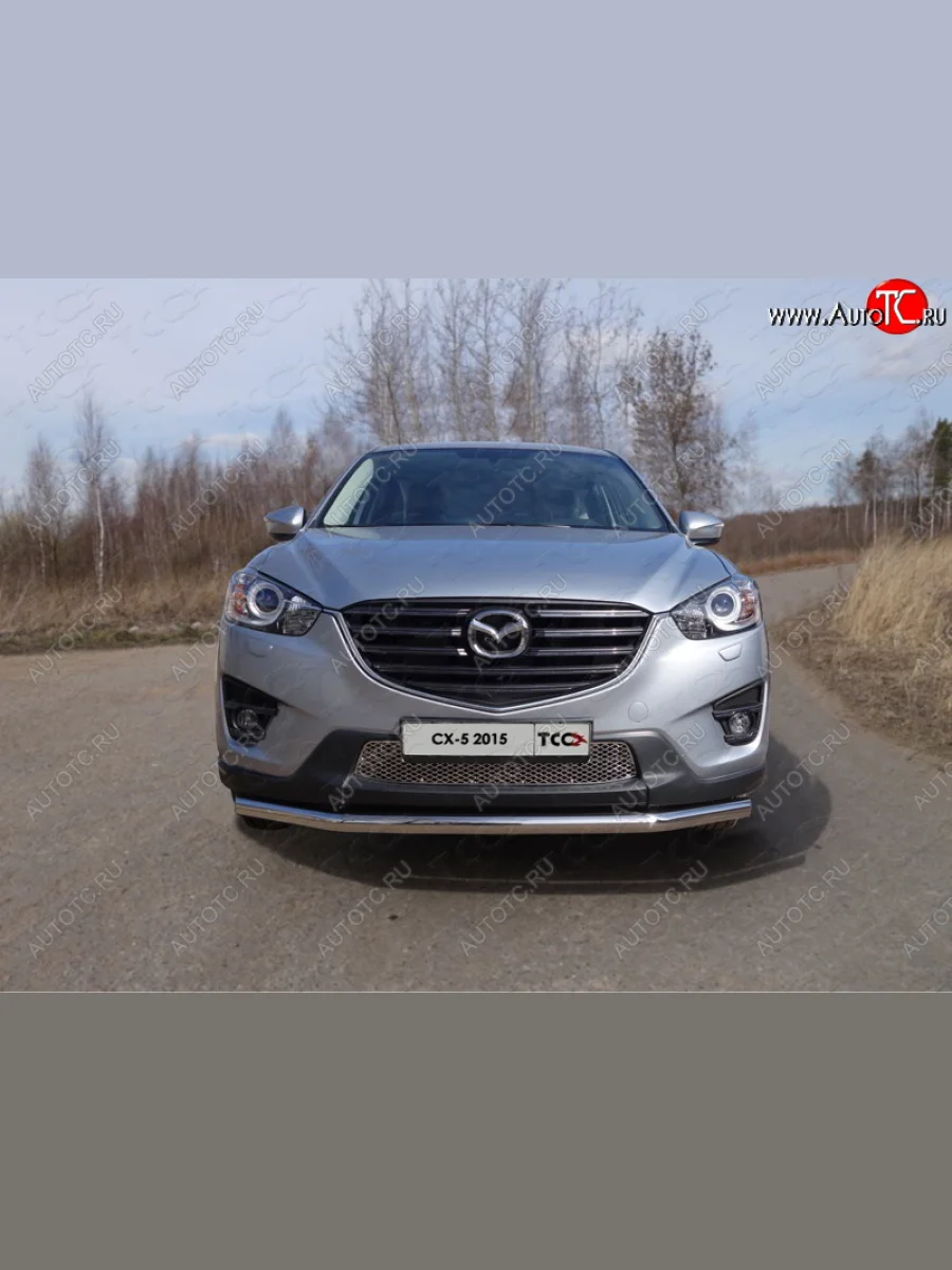 Защита переднего бампера нижняя d60,3 мм ТСС Тюнинг Mazda CX-5 KE рестайлинг (2015-2017) (нержавейка)  с доставкой в г. Керчь