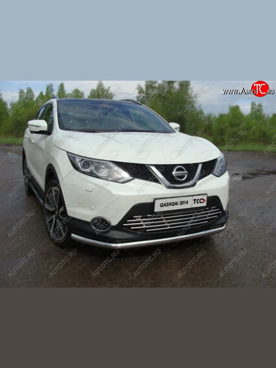 Защита переднего бампера нижняя d60,3 мм ТСС Тюнинг Nissan Qashqai 2 J11 дорестайлинг (2013-2019) (нержавейка)  в Перми Пермском крае
