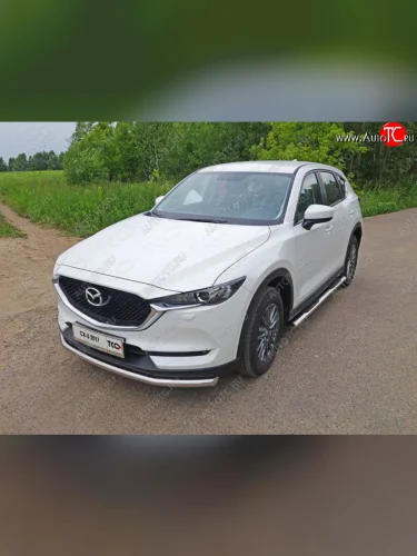 Защита переднего бампера нижняя d60,3 мм ТСС Тюнинг (нержавейка) Mazda CX-5 KF (2016-2025)