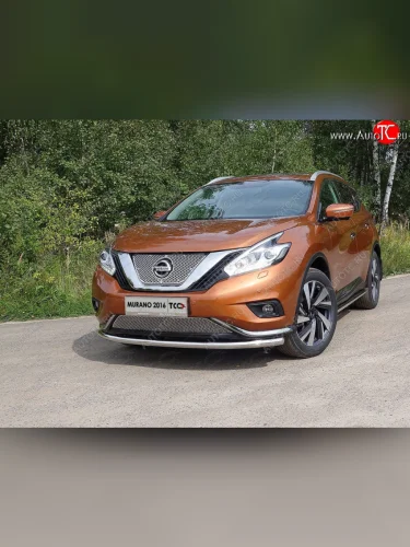 Защита переднего бампера нижняя d60,3 мм ТСС Тюнинг (нержавейка) Nissan Murano  3 Z52 (2015-2022) дорестайлинг