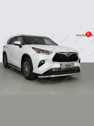 Защита переднего бампера нижняя d60,3 мм ТСС Тюнинг (нержавейка) Toyota Highlander  XU70 (2020-2025)