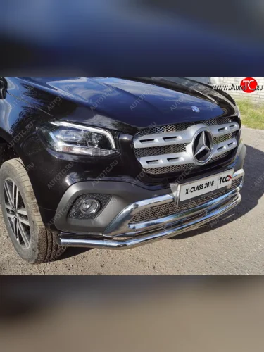 Защита переднего бампера нижняя d60,3 мм ТСС Тюнинг (нержавейка) Mercedes-Benz X class  W470 (2017-2020)