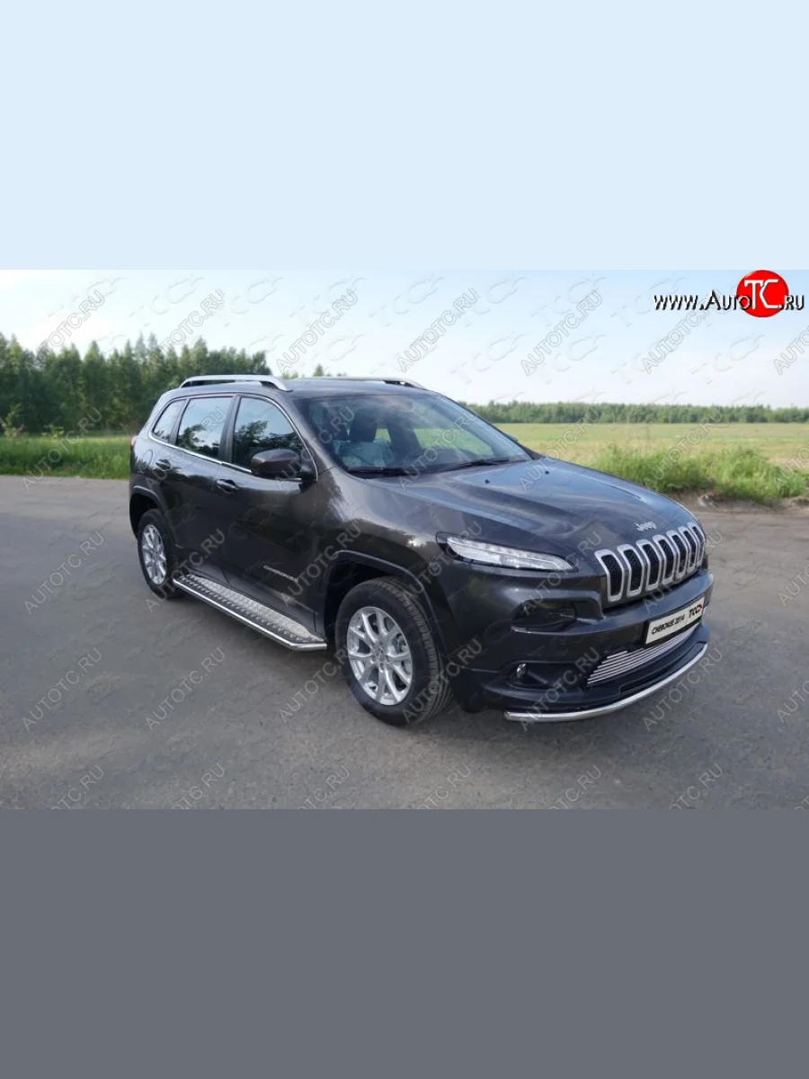Защита переднего бампера нижняя d60,3 мм ТСС Тюнинг Jeep Cherokee KL дорестайлинг (2014-2017) (нержавейка)  в Самаре Самарской области