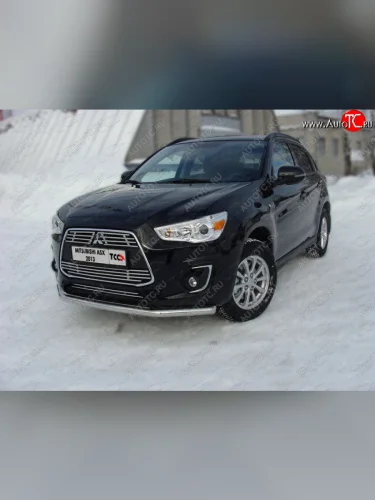Защита переднего бампера нижняя d60,3 мм ТСС Тюнинг (нержавейка) Mitsubishi ASX 1-ый рестайлинг (2013-2016)
