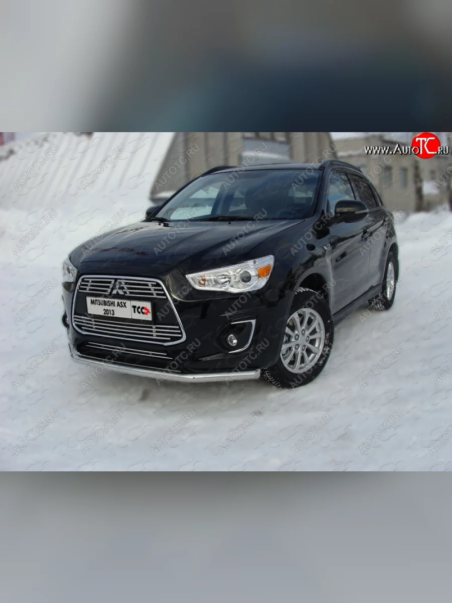 Защита переднего бампера нижняя d60,3 мм ТСС Тюнинг Mitsubishi ASX 1-ый рестайлинг (2013-2016) (нержавейка)  в Перми Пермском крае