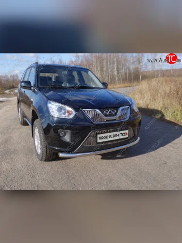 Защита переднего бампера нижняя d60,3 мм ТСС Тюнинг (нержавейка) Chery Tiggo T11 рестайлинг (2013-2016)